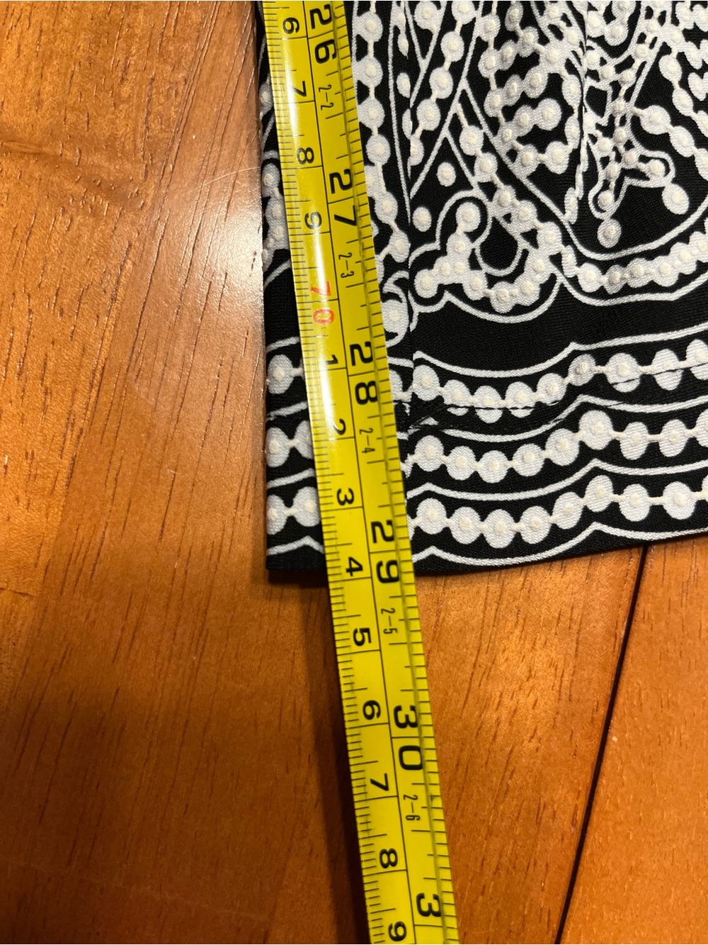 Roz & Ali Black Wide Leg Pants with White Medallion and Border Print - Picture 7 of 9